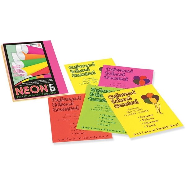 Pacon Paper, Bond, Neon, 24#, Ast, 100 Pk PAC104331